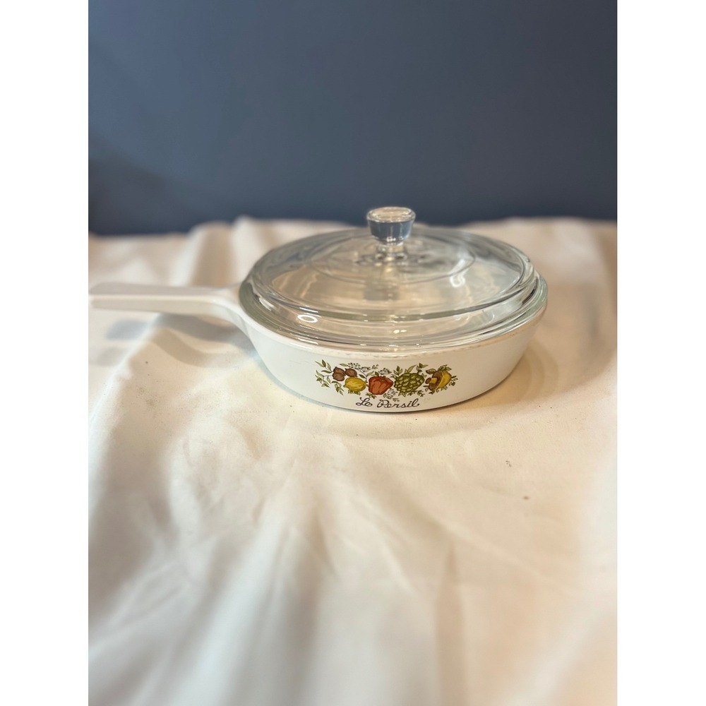 Vintage CorningWare Le Persil Skillet Saucepan Glass Lid 6 1/2" P-83-B 2 cups